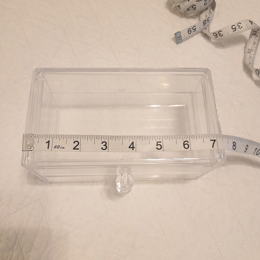 Clear Plastic Small Two Drawer Jewelry Box Trinkets Display Case No Brand - Picture 6 of 9